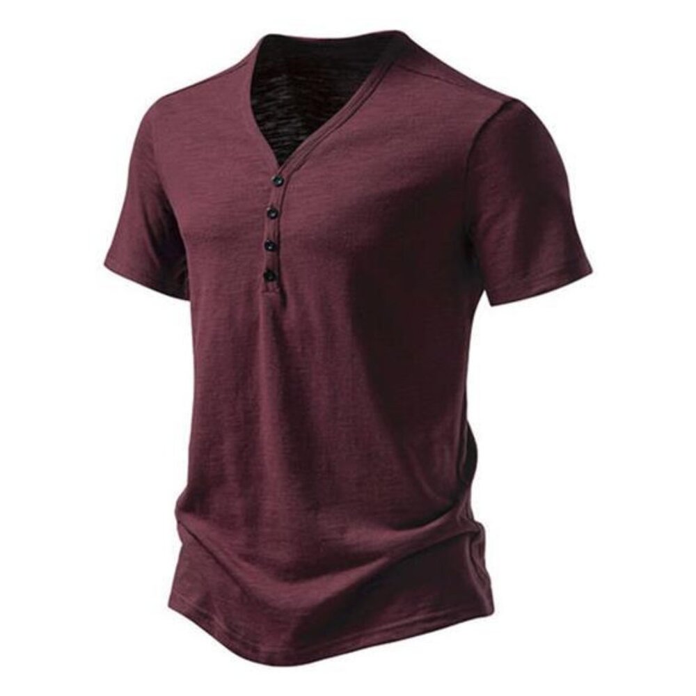 Men's Casual Button Detail T-Shirt - Picture 14 of 16